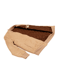 Dapper Boi Jackets Beige Microfiber Suede Bomber Jacket