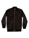 Black Microfiber Suede Bomber Jacket