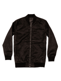 Dapper Boi Jackets Black Microfiber Suede Bomber Jacket