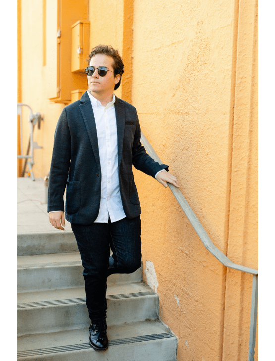 Dapper Boi Jackets Blue-Black Casual Knit Blazer