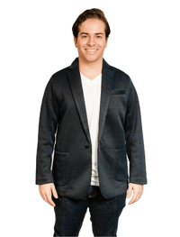 Dapper Boi Jackets Blue-Black Casual Knit Blazer