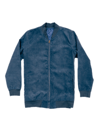 Dapper Boi Jackets Blue Microfiber Suede Bomber Jacket