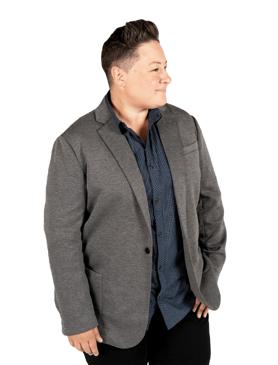 Dapper Boi Jackets Grey Casual Knit Blazer