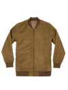 Olive Microfiber Suede Bomber Jacket