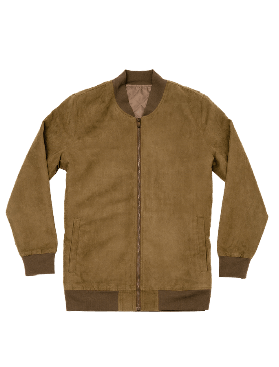 Dapper Boi Jackets Olive Microfiber Suede Bomber Jacket