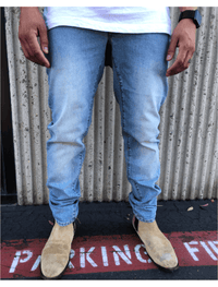 Dapper Boi Jeans Slim-Straight Blue Fade Stretch Jeans