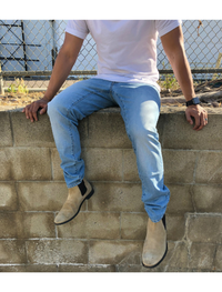 Dapper Boi Jeans Slim-Straight Blue Fade Stretch Jeans