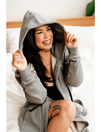 Dapper Boi Robes Grey Melange DB Hoodie Robe