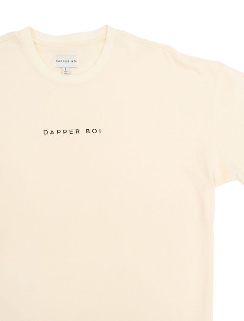 Dapper Boi Shirts Cream Essential Drop Shoulder Tee