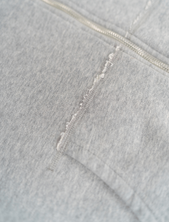 Dapper Boi Shirts Grey Melange Zip Hoodie