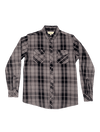 Grey Plaid Flannel Button-Up
