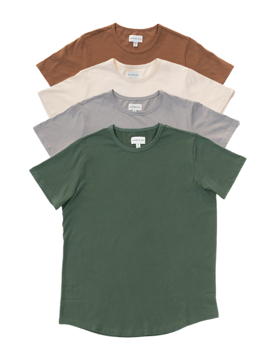 Dapper Boi Shirts Neutrals Drop-Cut Crew Neck 4-Pack