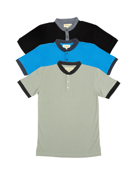 Dapper Boi Shirts The Essential Stand Collar Polo Pack