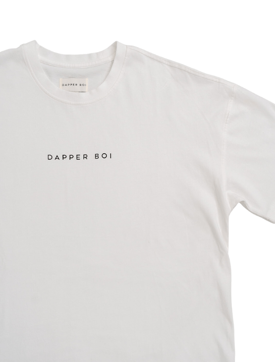 Dapper Boi Shirts White Essential Drop Shoulder Tee