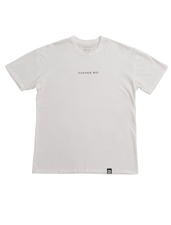 Dapper Boi Shirts White Essential Drop Shoulder Tee