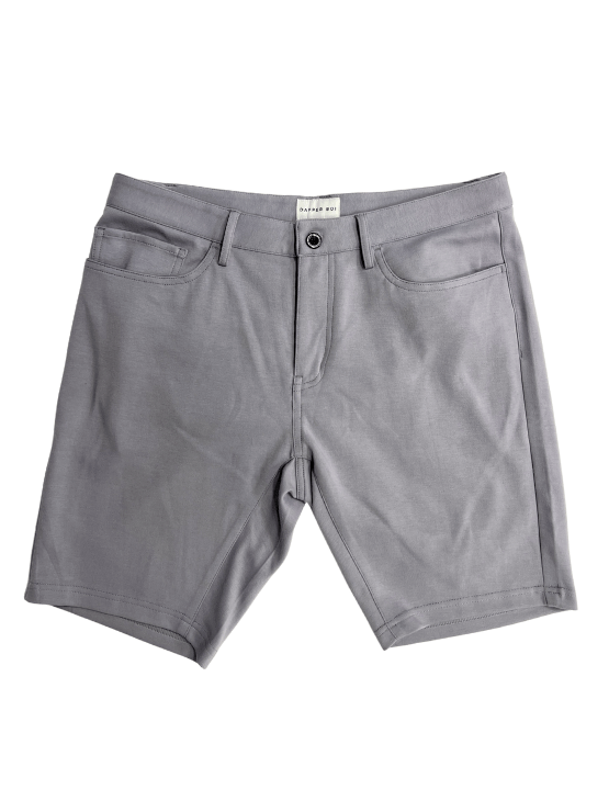Light Grey Casual Knit Shorts Dapper Boi
