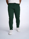 Person wearing Dapper Boi slim casual knit pants in green, front view