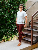 Dapper Boi Bottoms Slim Burgundy Stretch Chino Pants