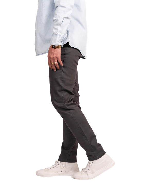 Slim Dark Grey Chino Pants Dapper Boi