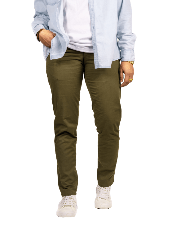 Slim Olive Stretch Chino Pants