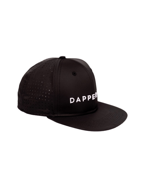 Dapper Boi Hats Black DB Active Sweatproof Flat Snapback