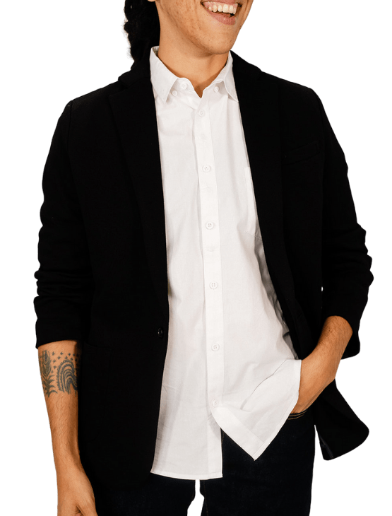 Dapper Boi Jackets Black Casual Knit Blazer