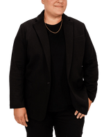Dapper Boi Jackets Black Casual Knit Blazer