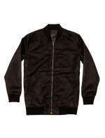 Dapper Boi Jackets Black Microfiber Suede Bomber Jacket