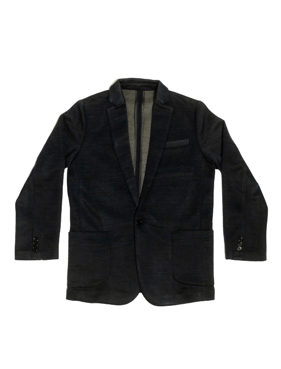 Dapper Boi Jackets Blue-Black Casual Knit Blazer