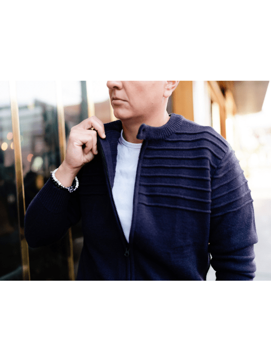 Dapper Boi Jackets Eggplant Ribbed Sweater Jacket