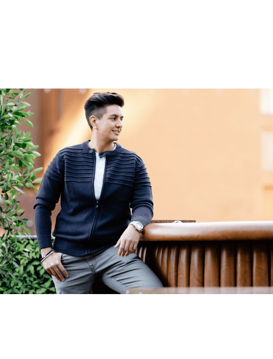 Dapper Boi Jackets Eggplant Ribbed Sweater Jacket