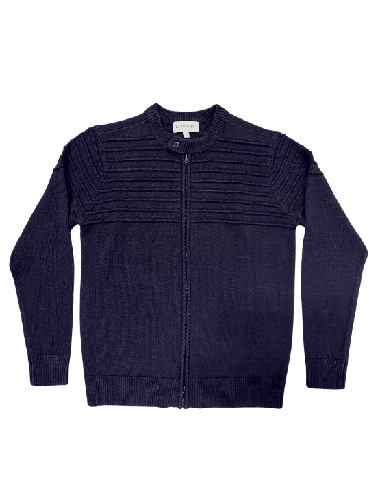 Dapper Boi Jackets Eggplant Ribbed Sweater Jacket