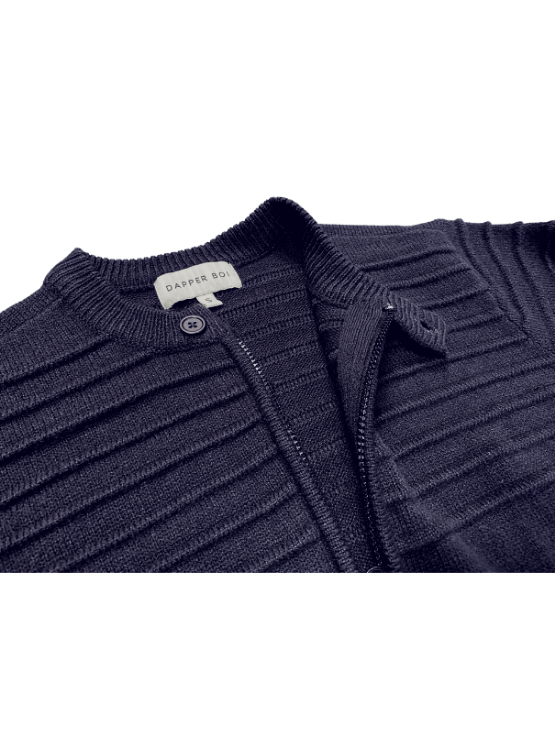 Dapper Boi Jackets Eggplant Ribbed Sweater Jacket