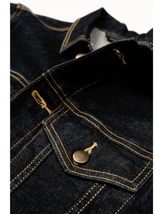 ★DIMITRI BLACK★ Overfit bio denim hood zip-up indigo Mixed Fabric Hooded Denim Jacket – Le' Diva Boutique Store