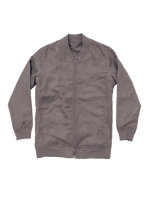 Dapper Boi Jackets Light Grey Microfiber Suede Bomber Jacket