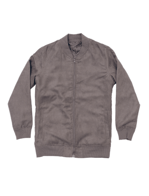 Dapper Boi Jackets Light Grey Microfiber Suede Bomber Jacket