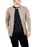 Dapper Boi Jackets Light Grey Ribbed Sweater Jacket