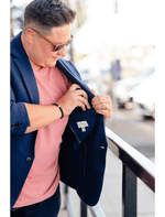 Dapper Boi Jackets Navy Casual Knit Blazer