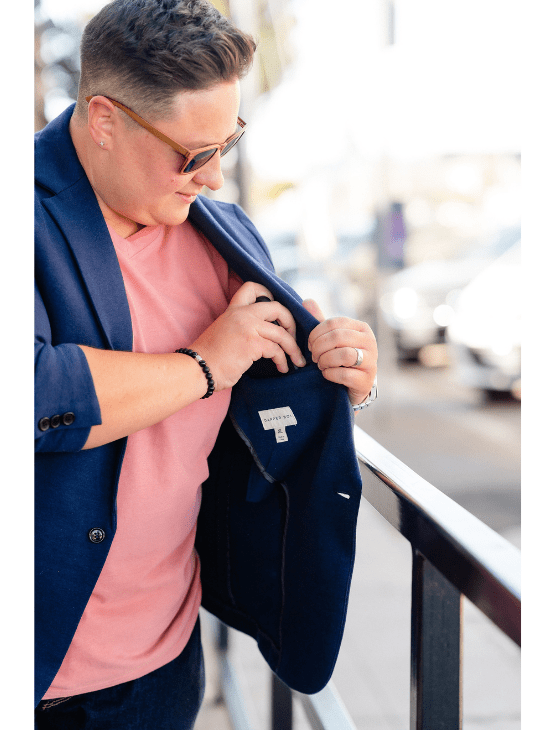 Dapper Boi Jackets Navy Casual Knit Blazer