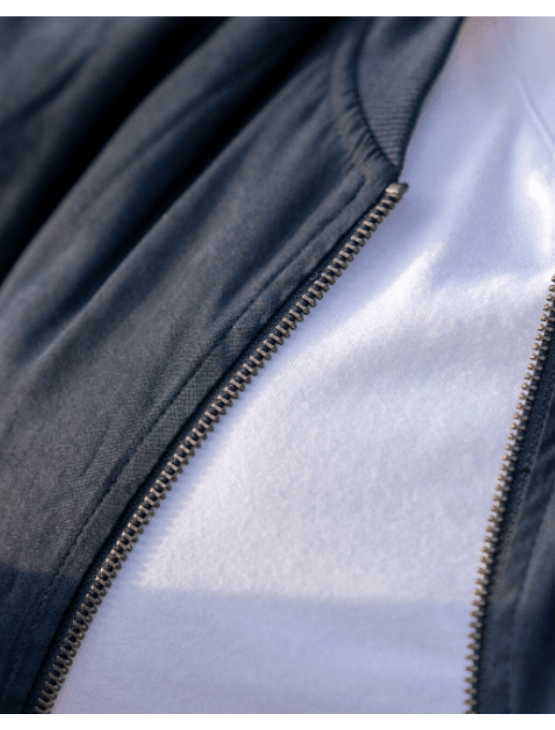 Dapper Boi Jackets Navy Suede Bomber Jacket