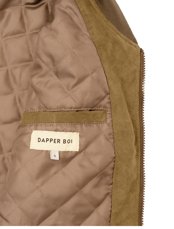 Dapper Boi Jackets Olive Microfiber Suede Bomber Jacket