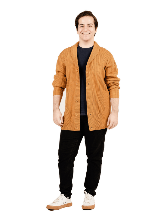 Dapper Boi Jackets Tan Shawl Collar Cardigan