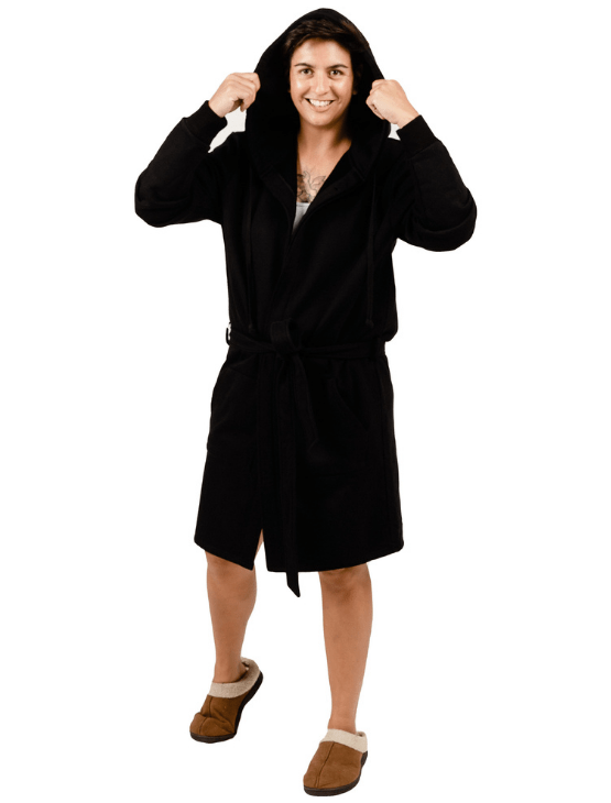 Dapper Boi Robes Black DB Hoodie Robe