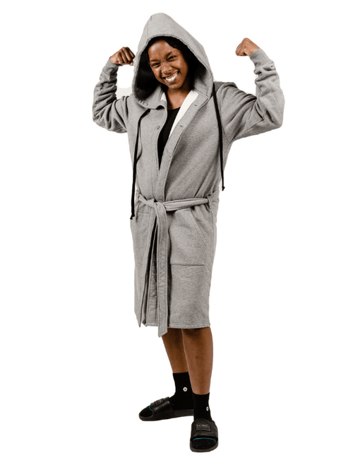 Dapper Boi Robes Grey Melange DB Hoodie Robe