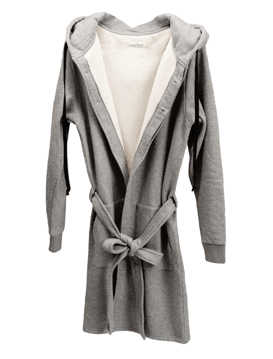 Grey Melange DB Hoodie Robe