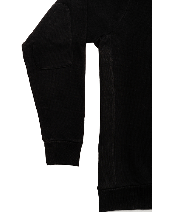 Dapper Boi Shirts Black Elbow Patch Crew Neck Sweatshirt