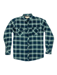 Dapper Boi Shirts Blue-Green Plaid Flannel Button-Up