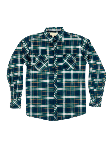Blue-Green Plaid Flannel Button-Up | Dapper Boi