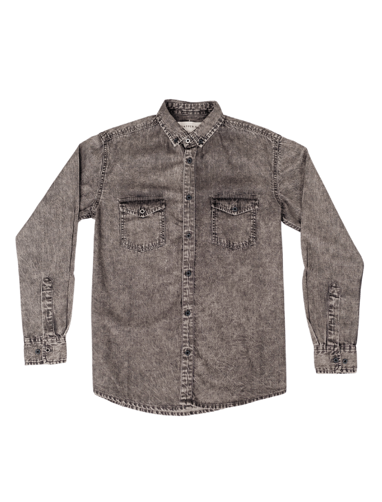 Dapper Boi Shirts Grey Denim Button-Up