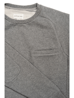 Dapper Boi Shirts Grey Melange Elbow Patch Crew Neck Sweatshirt